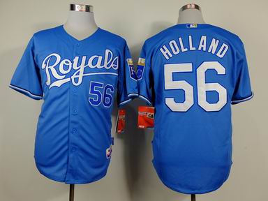 mlb Kansas City Royals 56 Holland blue jersey