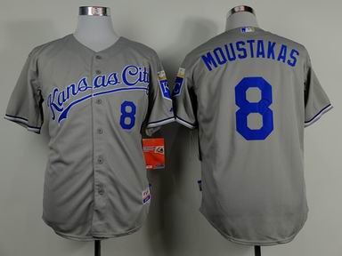 mlb Kansas City Royals 8 Moustakas grey jersey