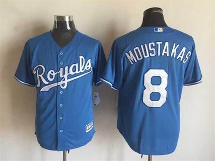 mlb Kansas City Royals 8 Moustakas blue jersey