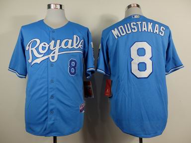 mlb Kansas City Royals 8 Moustakas light blue jersey