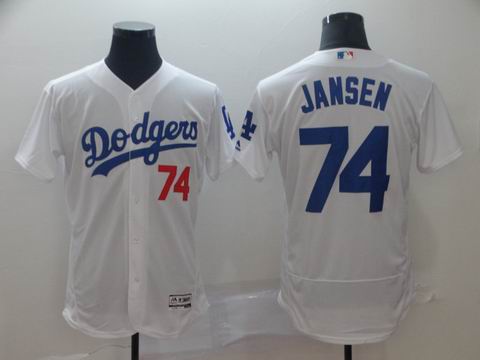 mlb Los Angeles Dodgers #74 Jansen white flexbase jersey