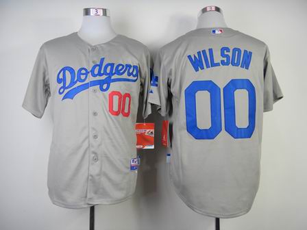 mlb Los Angeles Dodgers 00 Wilson grey jersey