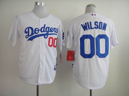 mlb Los Angeles Dodgers 00 Wilson white jersey