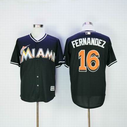 mlb Miami Marlins #16 Jose Fernandez black jersey