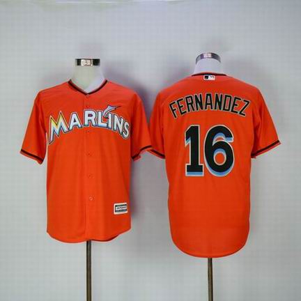 mlb Miami Marlins #16 Jose Fernandez orange jersey