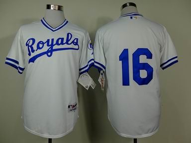 mlb Royals 16# throwback white jersey