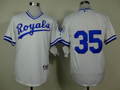 mlb Royals 35# throwback white jersey