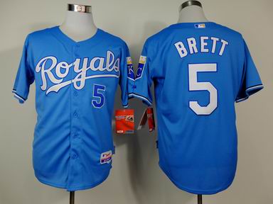 mlb Royals 5# Brett light blue jersey
