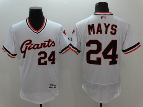 mlb San Francisco Giants #24 Willie Mays white flexbase jersey
