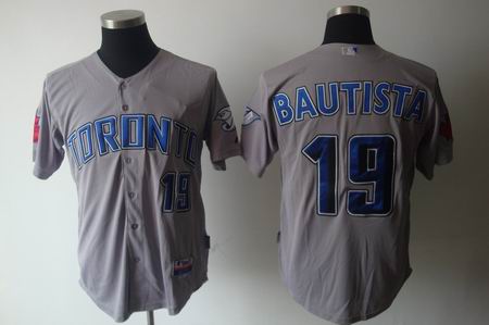 mlb Toronto Blue Jays #19 Jose Bautista grey