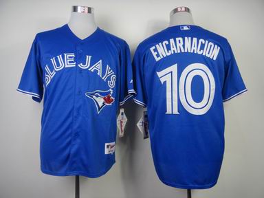 mlb Toronto Blue Jays 10 Encarnacion blue jersey