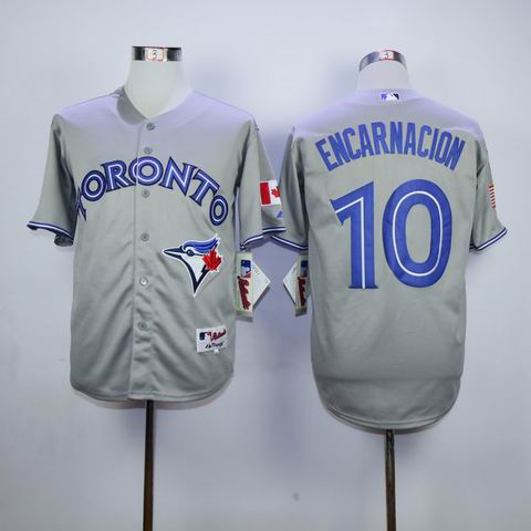 mlb Toronto Blue Jays 10 Encarnacion grey jersey