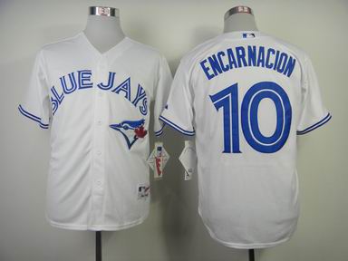 mlb Toronto Blue Jays 10 Encarnacion white jersey