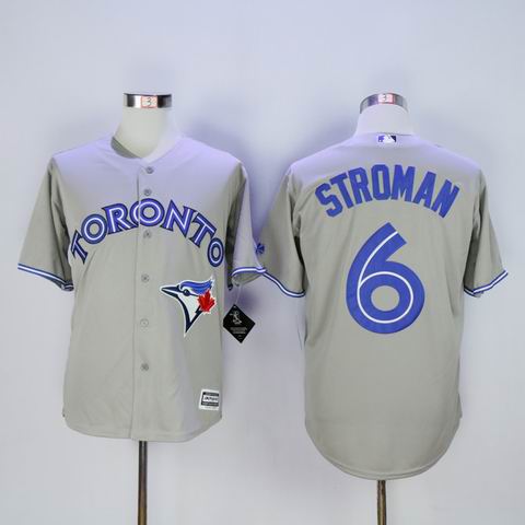 mlb Toronto Blue Jays 6 Stroman grey jersey