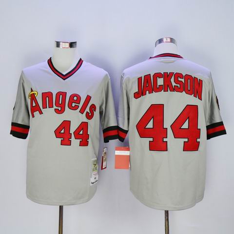 mlb anaheim angels #44 jackson m&n grey jersey