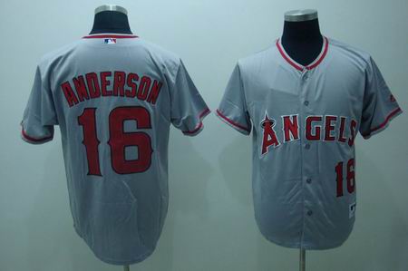 mlb anaheim angels anderson #16 grey