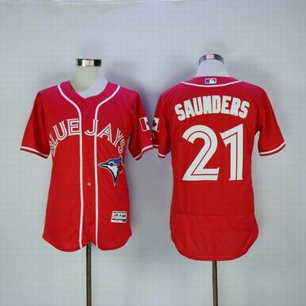 mlb blue jays #21 Saunders red flexbase jersey