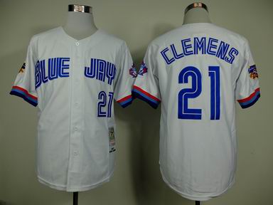 mlb blue jays 21 Clemens white jersey