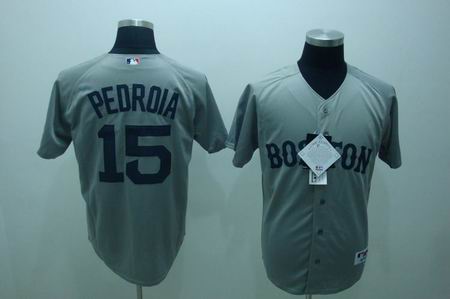 mlb boston red sox #15 pedroia grey [cool base]