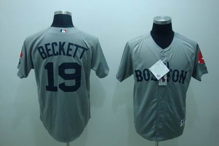 mlb boston red sox #19 beckett grey cool base