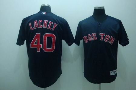 mlb boston red sox #40 lackey dark blue 2009 style