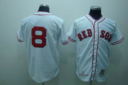 mlb boston red sox #8 yastrzemski m&n 1967 white