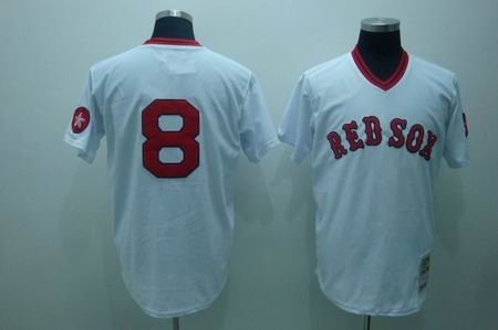 mlb boston red sox #8 yastrzemski m&n white