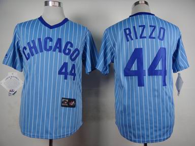 mlb chicago cubs #44 Rizzo blue white strip jersey