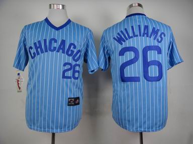 mlb chicago cubs 26 Williams blue white strip jersey