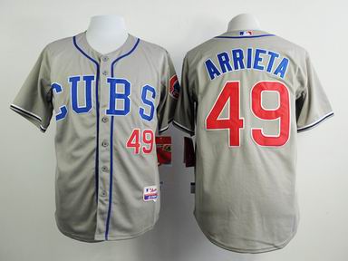 mlb chicago cubs 49 Arrieta grey jersey