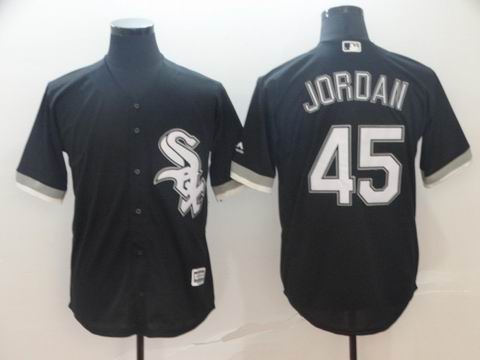 mlb chicago white sox #45 jordan black game jersey