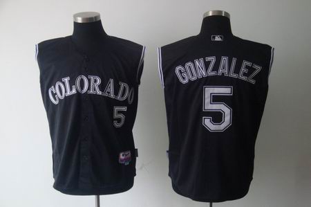 mlb colorado rockies #5 gonzalez black[cool base vest style]