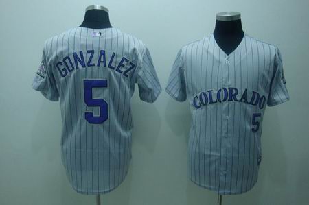 mlb colorado rockies #5 gonzalez grey[purple strip]cool base