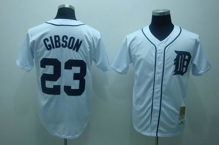 mlb detroit tigers #23 gibson m&n white 1984