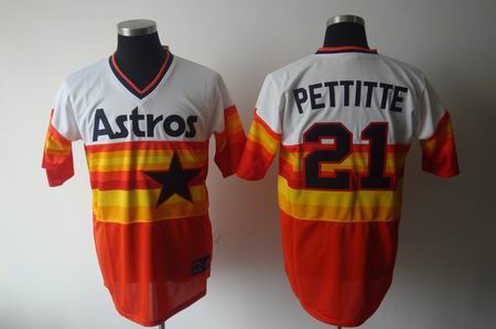 mlb houston astros #21 pettitte m&n white orange