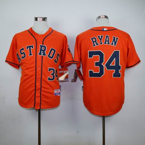 mlb houston astros #34 ryan orange jersey