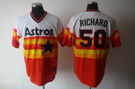 mlb houston astros #50 RICHARD m&n white orange