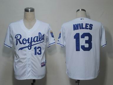 mlb kansas city royals #13 aviles white[cool base]