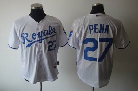 mlb kansas city royals #27 pena white[cool base]