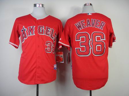 mlb los angeles angels 36 Weaver red jersey