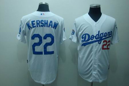 mlb los angeles dodgers #22 kershaw white[cool base]