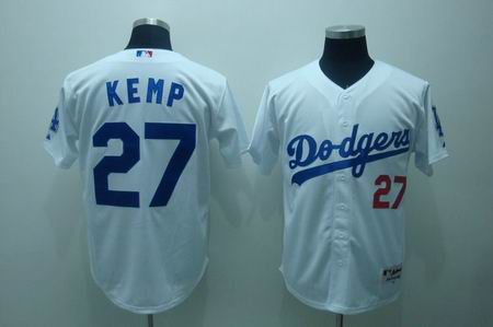 mlb los angeles dodgers #27 kemp white (cool base)