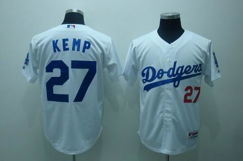 mlb los angeles dodgers #27 kemp white
