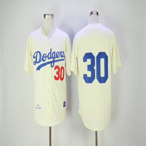 mlb los angeles dodgers #30 rice white throwback jersey