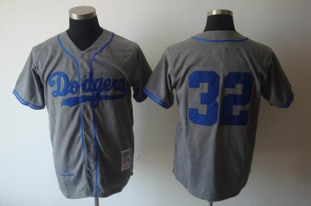 mlb los angeles dodgers #32 koufax m&n grey