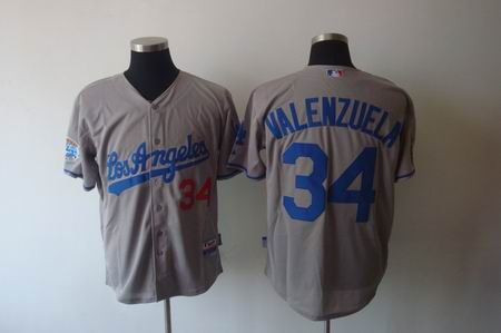 mlb los angeles dodgers #34 valenzuela grey[cool base]