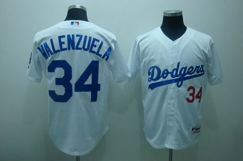 mlb los angeles dodgers #34 valenzuela white