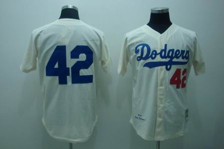 mlb los angeles dodgers #42 m&n cream