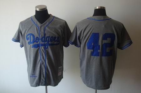 mlb los angeles dodgers #42 m&n grey