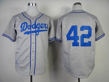 mlb los angeles dodgers 42#  heather grey jersey
